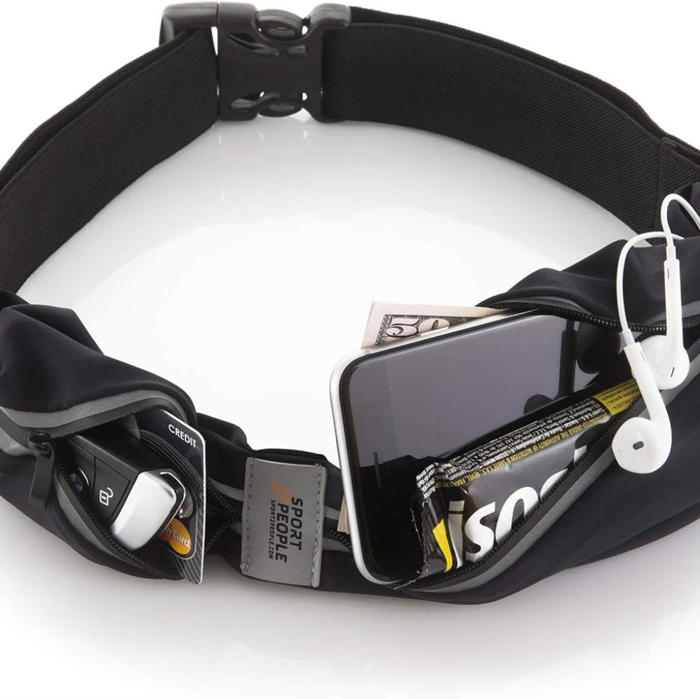 Sport People Running Black Running Belt
